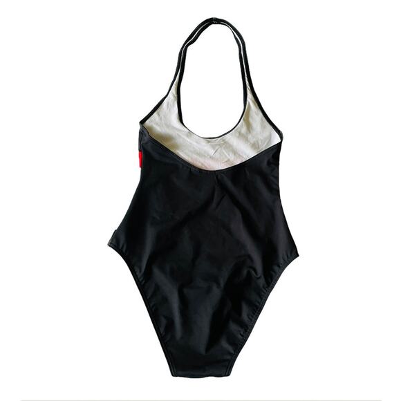 ModCloth Sunglasses Retro Color Block Halter One Piece Swimsuit Size XS NEW - Picture 2 of 5